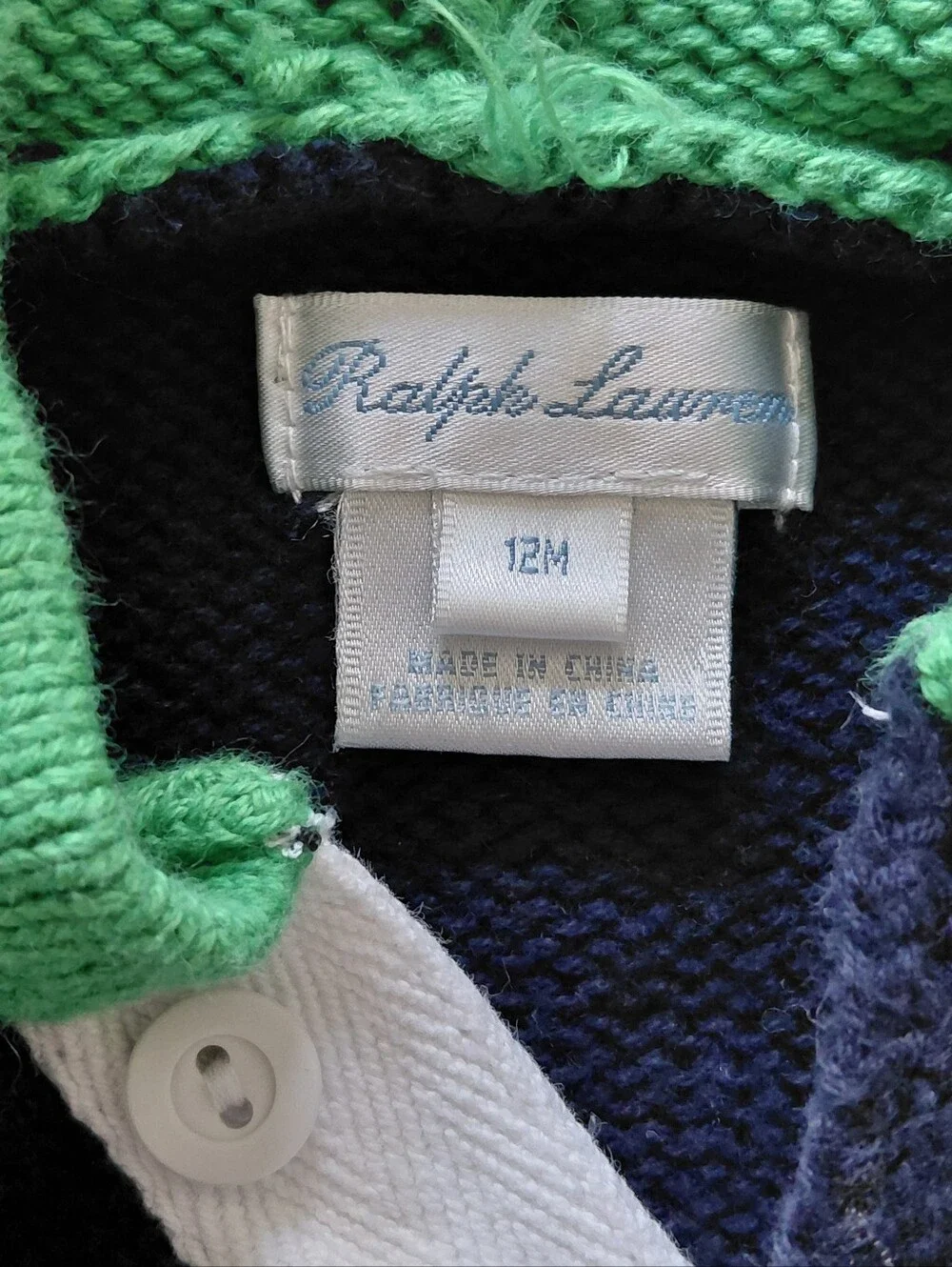 Ralph Lauren Toddler Knit Big Pony 3 Chunky Knit Hoodie 12 Months Like New